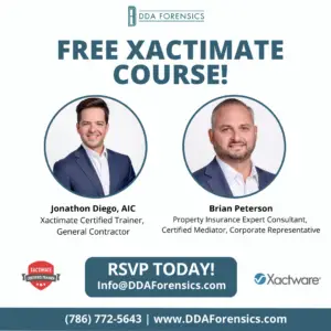 DDA Forensics Provides Free Xactimate Training Course to Attorneys & Insurance Carriers