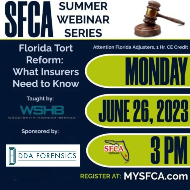 DDA Forensics Sponsors Educational Webinar on Florida Tort Reform