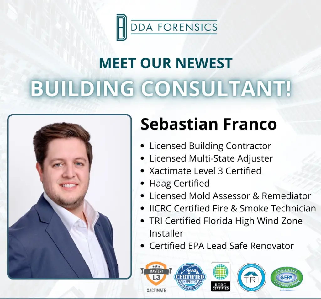 Sebastian Franco of DDA Forensics Earns Roofing & Building Contractor Licenses, Expands Professional Credentials