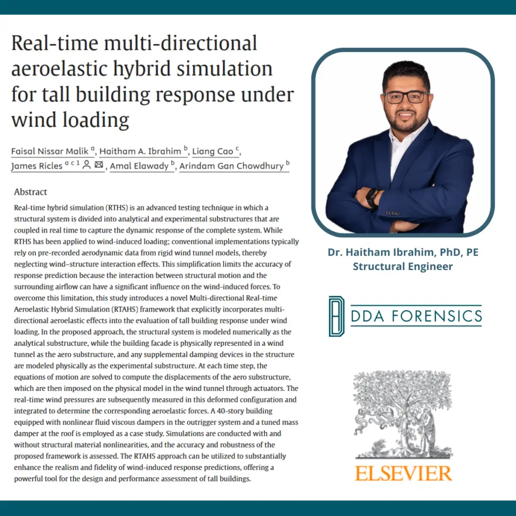 DDA Forensics Engineer Dr. Haitham Ibrahim Published in the Engineering Structures Journal