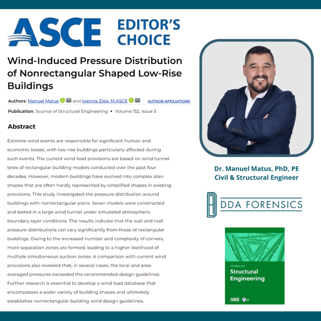 Dr. Manuel Matus Earns ASCE Editor’s Choice Recognition for Wind Engineering Research