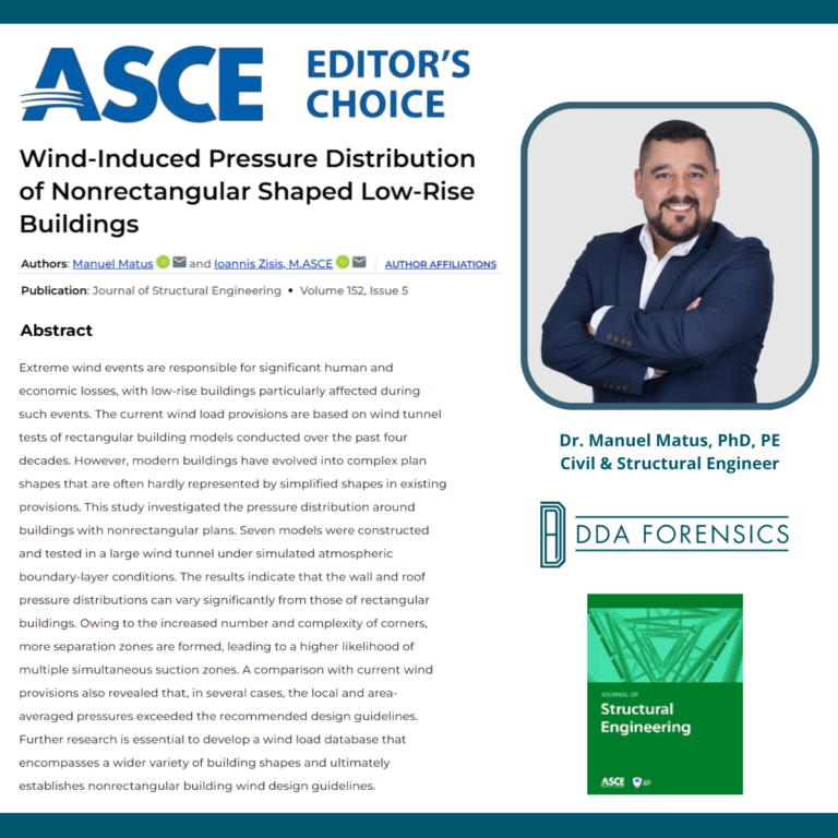 Dr. Manuel Matus Earns ASCE Editor’s Choice Recognition for Wind Engineering Research