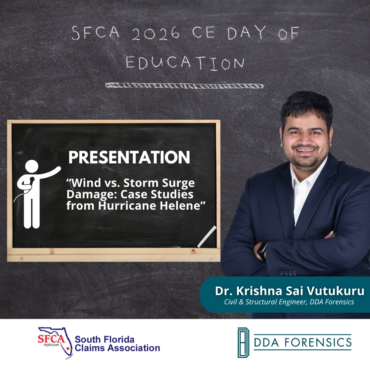 Dr. Krishna Sai Vutukuru Presents at South Florida Claims Association Day of Education